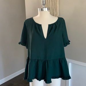 Madewell Stanza Blouse Size S Green
